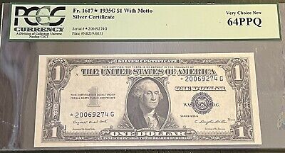 1935G $1 Silver Certificate FR-1617* - Star Note PCGS 64 PPQ Choice Uncirculated