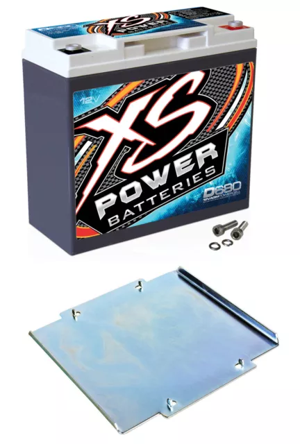 XS Power D680-511 1000 Amp AGM Power Cell Car Audio Battery + 511 Mounting Kit