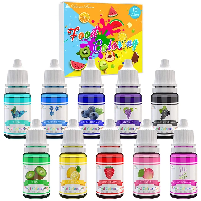 Lebensmittelfarbe 10 Farben -  Flüssige Lebensmittel Farbe Set Für Kuchen Backen
