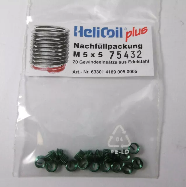 20 Stück Helicoil plus Gewindeeinsätze aus Edelstahl M5 x 5