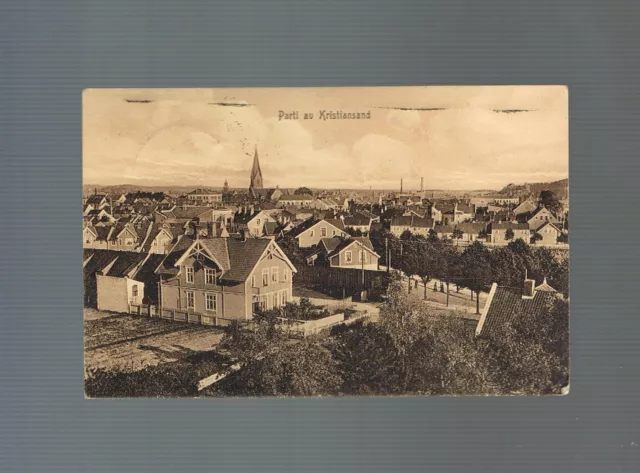 NORWEGEN: Ansichtskarte von Kristiansand nach Deutschland Westfalen 1920