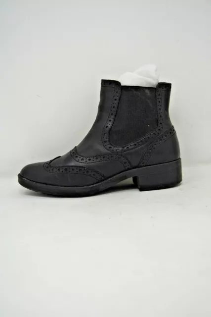 B090 Geox Bottines Noires Plates T.36 Uk 3 Valeur 120 €