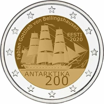 ESTONIA ÉSZT ΕΣΘΟΝΙΑ 2 Euro Commemorativo 2020 SCOPERTA ANTARTIDE  FDC UNC 
