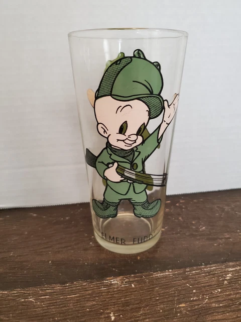 vtg Pepsi Collector Series Elmer Fudd Drinking Glass 1973 Looney Tunes 6.25" EUC