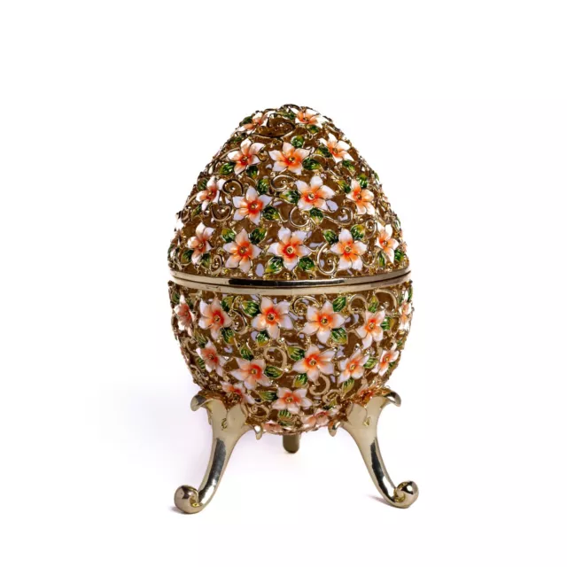 Groß Faberge Ei Schmuckkästchen  Handgefertigt von Keren Kopal & Crystals