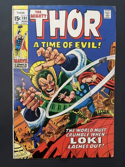 Thor #191. 1971 Marvel. 1st Durock The Demolisher. Stan Lee, John Buscema. VF.