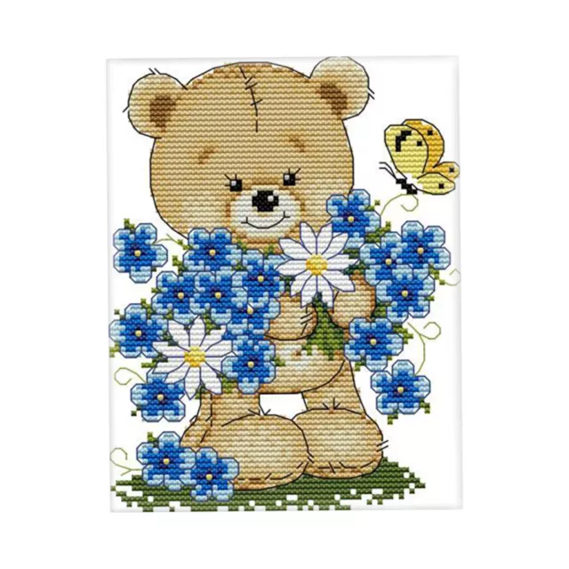 DIY Cross Stitch Stamped/Counted Kits Bear Patterns Embroidery Needlepoint Kit