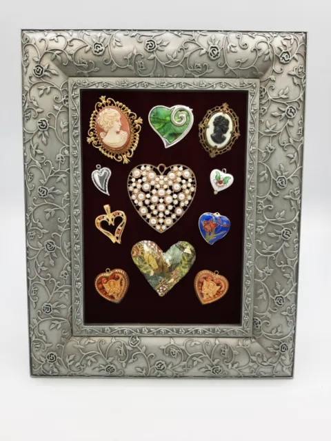 Victorian Framed Art Nouveau Jewelry Art Cameos & Hearts Vintage & Modern