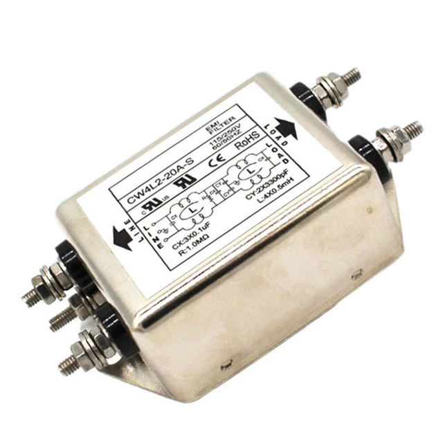 CW4L2-20A-S Power Line Conditioner EMI Filter Single Phase Electrical Durable