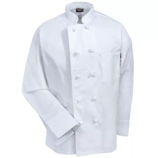 Nwt Dickies Unisex Knot Button Chef Coat White  Dc43