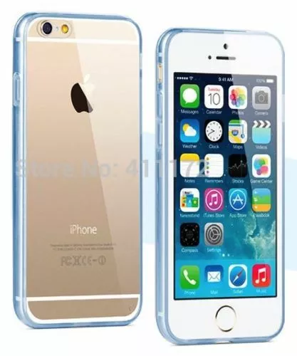 FUNDA HIBRIDA SEMI RIGIDA AZUL Y TRANSPARENTE PARA iPHONE 6 / 6S / 6 6S PLUS