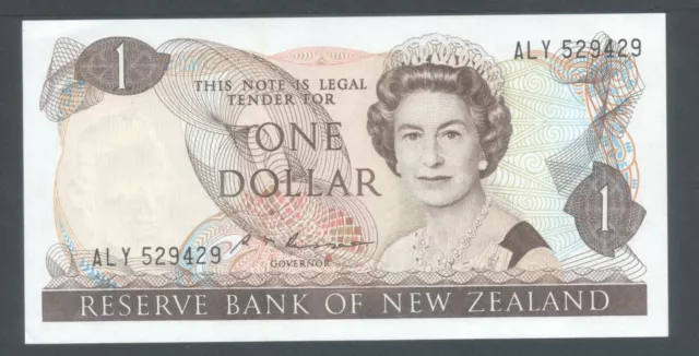New Zealand 1 Dollar 1985-1989 P169b sign.S.T Russell  UNC  BANKNOTE