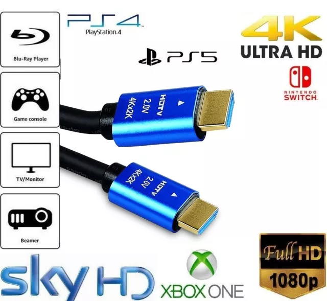 PREMIUM ULTRAHD HDMI CABLE HIGH SPEED 4K 2160p 3D LEAD 0.5m/1m/2m/3m/4m/5m/10/15