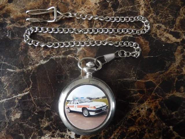 ROVER SD1 POLICE Vehicle Chrome Pocket Watch With Chain (New) £14.99 ...
