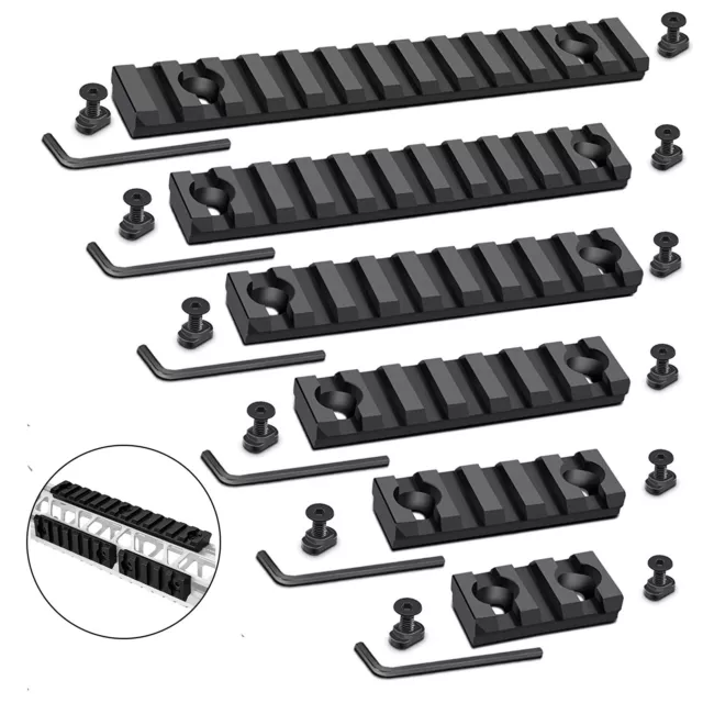 1 4 6 Pack M-LOK Aluminum Picatinny Weaver Rail Section Set 3 5 7 9 11 13 Slot