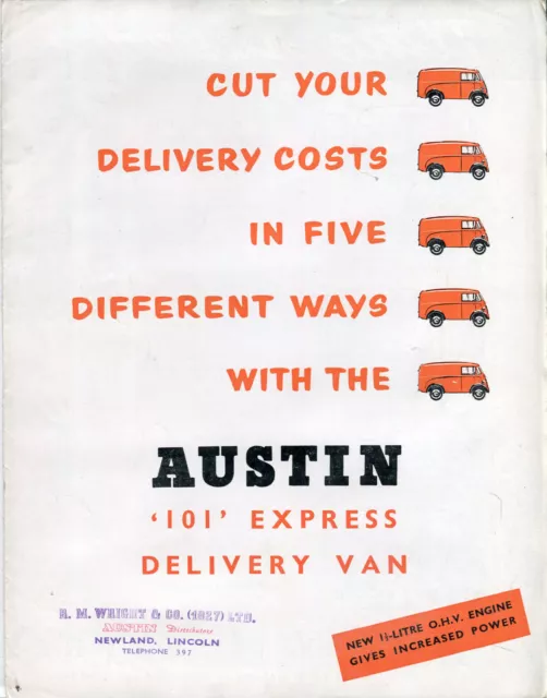 Austin 101 Express Delivery Van 1957 UK market colour sales brochure