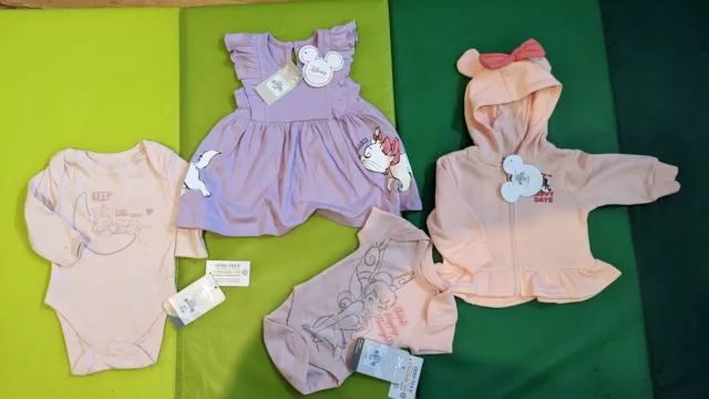 Baby girl clothes bundle 0-3 Months Disney MInnie Mouse Tinkerbell Aristocats