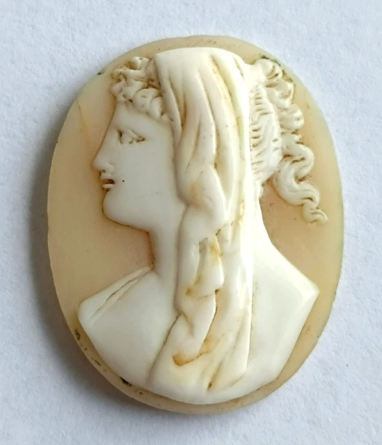 Bague Camée Dans Son étui - Coquille De Conque - Plaqué Or- Cameo Ring Vintage Ancien 90557471