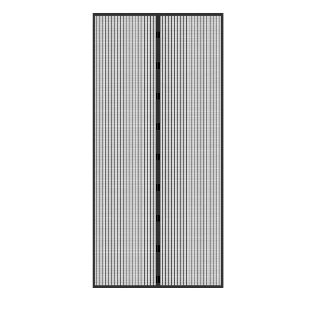 Cortina mosquitera magnética mesh anti insectos puerta color negra 100x210 cm