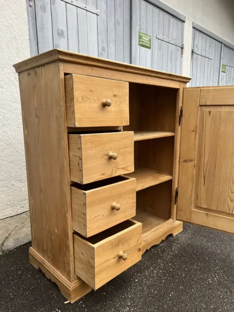 Brotschrank Vertiko Schrank Kommode Küchenschrank in Weichholz Antik 3