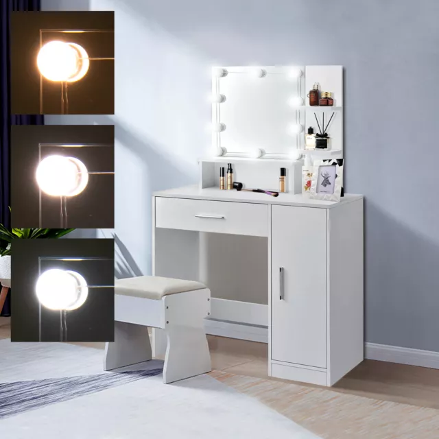 Tavolo cosmetico da trucco make-up specchio + LED Bianco Maria Vicco