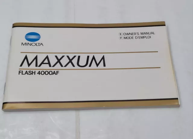 Minolta Maxxum Flash 4000AF Manual  - Original Owner's Guide