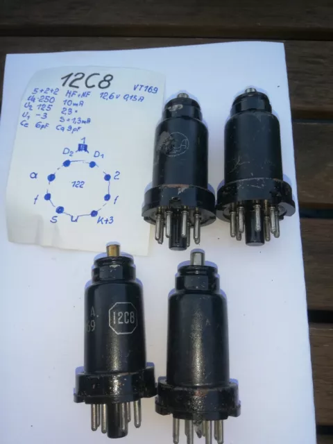 4x VT-169 von RCA *12C8 *Röhre *Tube *Valve