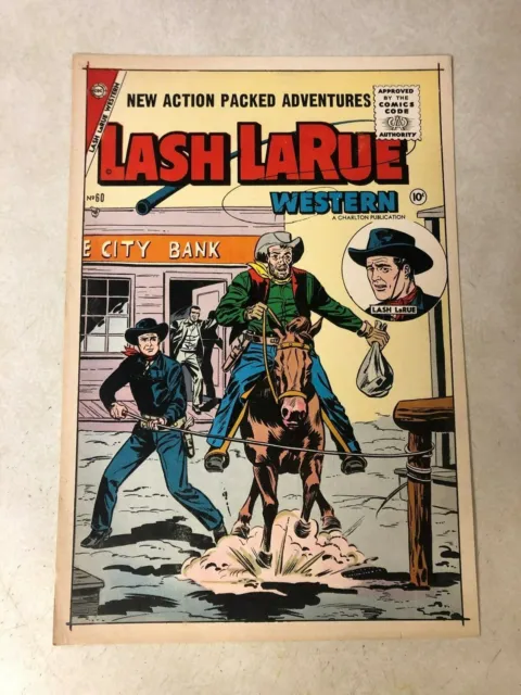LASH LARUE #60 Art Original Cover Proof 1956 Western CATCHES BANK ROBBER WHIP