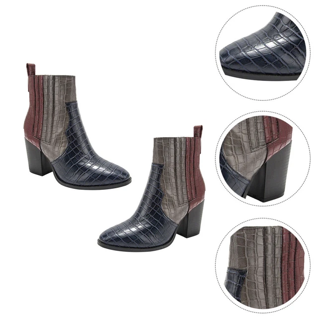 Lederstiefel Stiefeletten Aus Schlangenleder Absatzschuhe Damen 3
