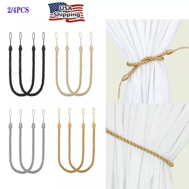 2/4X Handmade Curtain Rope Tie Backs Window Tieback Holdbacks Home Decor Durable