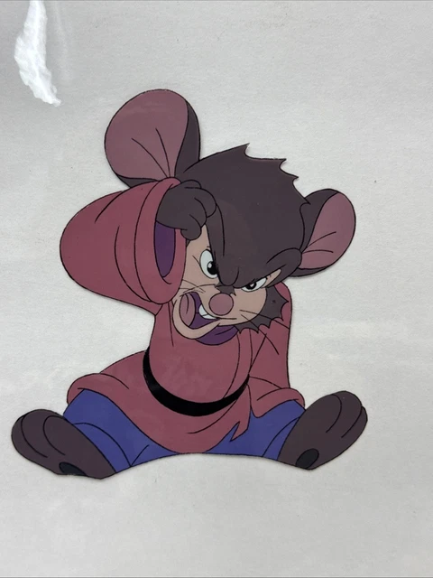VINTAGE 1986 AN American Tail Don Bluth Animation Art Cel Fievel £149. ...
