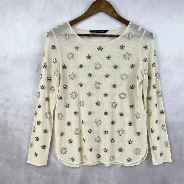 Haut à Paillettes Zara Fille 9/10 Ans - Occasion Très Bon état - Idéal Pour Fête