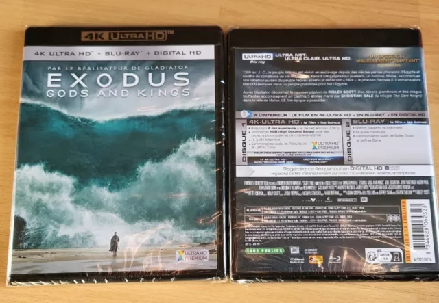 Exodus Gods And Kings Bluray + 4K Ultra Hd Neuf Cello C. Bale Edgerton Turturro