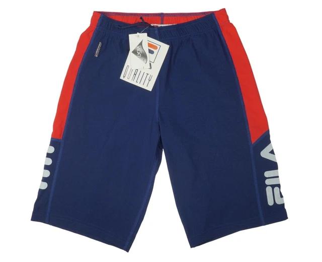 Nuovo con Etichetta Bambino da per Fila Elasticizzato Ciclista Shorts M Blu Navy