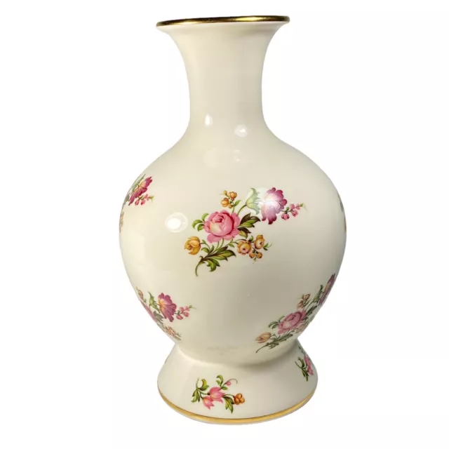 Prinknash Pottery Vintage Vase With Floral Roses Design