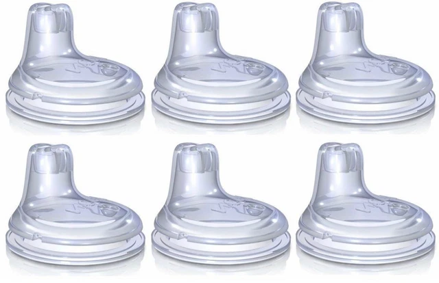 Nuby Sippy Gripper Cup Replacement Spouts Insert Lid - 6 Count