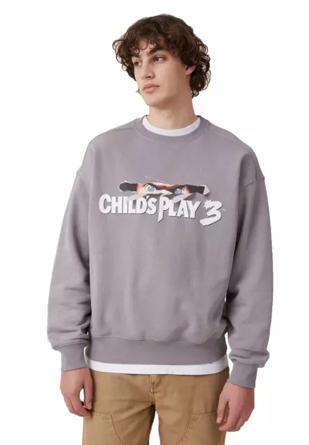 NWT XL Child's Play Chucky Oversized Premium Crewneck Sweat Top Brick - MSRP $45