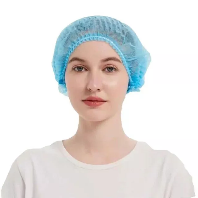 1000x Disposable Hair Net Cap Non Woven Anti Dust Stretch Elastic Work Hat Cover 3