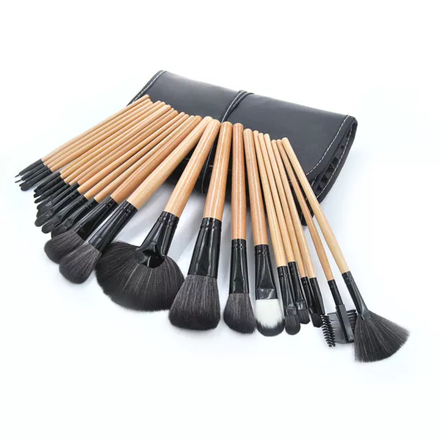 24Pcs Professional Make Up Brush Set Foundation Kabuki Makeup Brushes& Black Bag