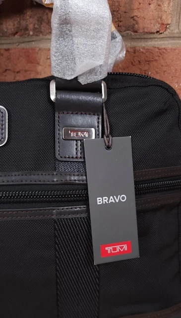 Tumi Alpha Bravo Earle Compact Brief Shoulder Bag Hickory Black Travel NEW 2