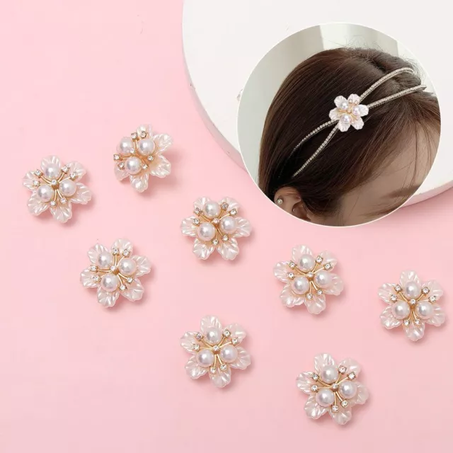 Crystal Headwear Clip Rhinestone Buttons Pearl Hairpins Pearl Button