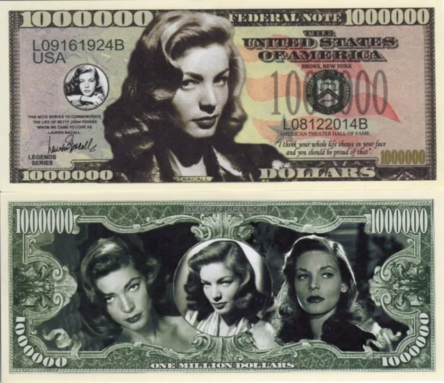 Lauren Bacall Million Dollar Nouveauté Monnaie