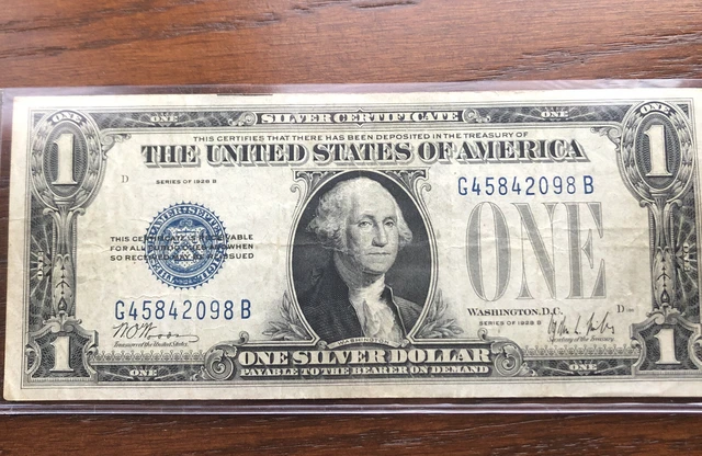 1928B $1 Blue Seal “FUNNY BACK" SILVER Certificate! Super Rare Series B.