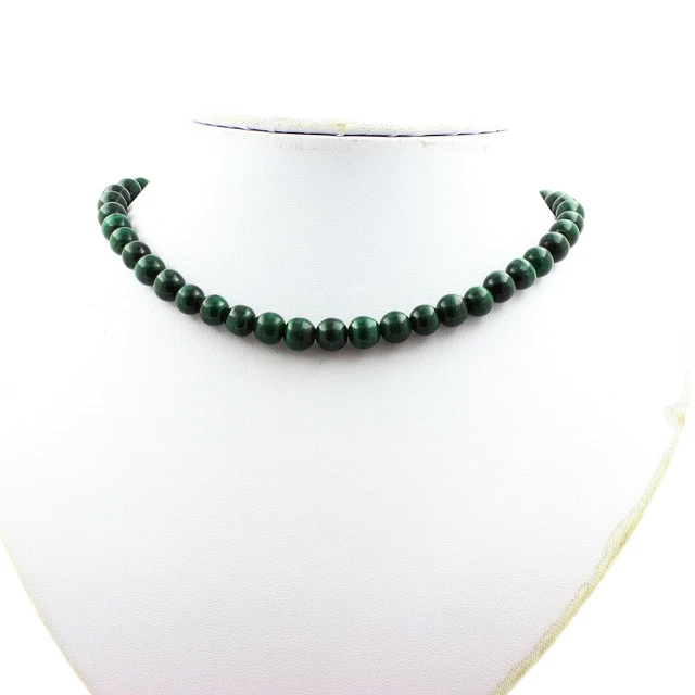 Collier 5 Perles Cornaline D'Uruguay Qualité 5A 8 Mm - Chaîne Acier - Marque A Bijoux, Neuf