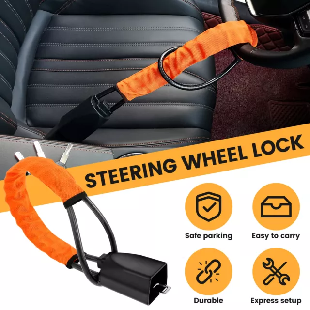 Steering Wheel Lock with 3 Keys Anti-Theft Car Seat Belt Lock Auto vsj