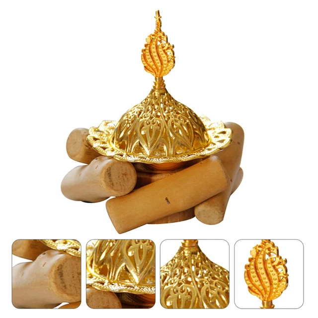 Vaporizzatore legno-metallo bastoncini di incenso vassoio supporto bastoncini di incenso oro