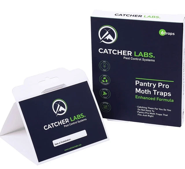 Catcher Labs Moth Traps for Pantry | Moth Traps with Pheromones | 6-Pack