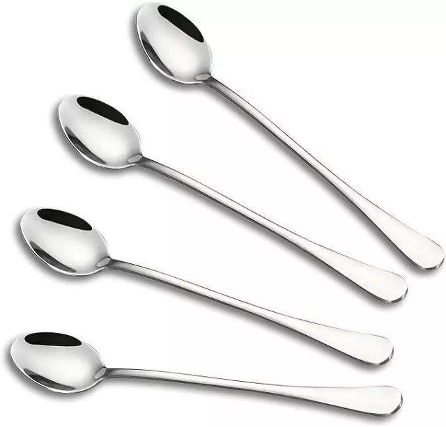 4/12 Long Handle Teaspoons Tea Spoon Stainless Steel Coffee Latte Ice-cream spoo