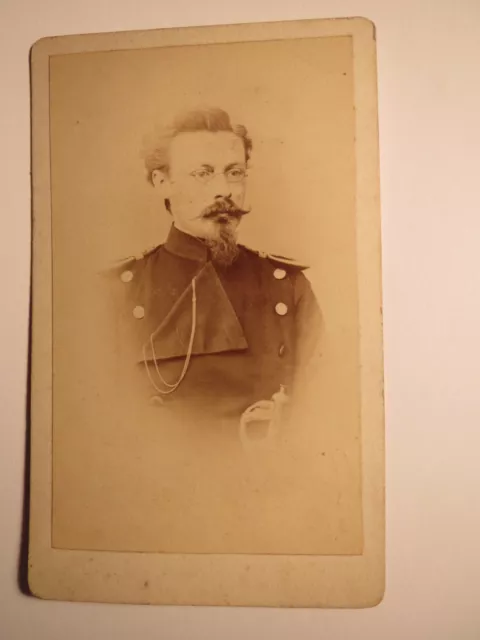 M.-Gladbach - Soldat mit Bart & Brille in Uniform - Epauletten - Offizier ? CDV