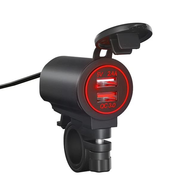 Chargeur de voiture Prise QC 3.0 + Port USB Commutateur tactile Téléphone Charge 3